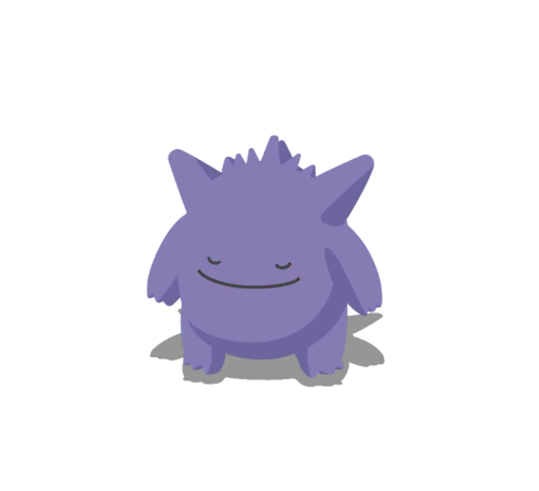 Gengar with Ditto face from Pokemon Sleep